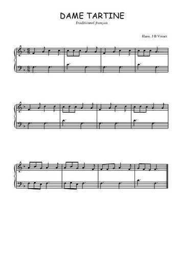 Téléchargez l'arrangement pour piano de la partition de Dame tartine en PDF